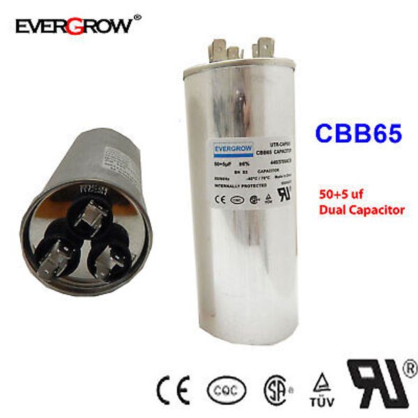 Dual Run Capacitor 50+5 MFD/UF 450VAC AC Electric Motor HVAC PREMIUM QUALITY