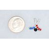 Hockey Stick Post Earrings with Hot Pink Crystals
