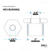 Supply Giant HNCV2001 2" x 3/8" Black Malleable Iron Bushing Fitting with Hexagonal Head