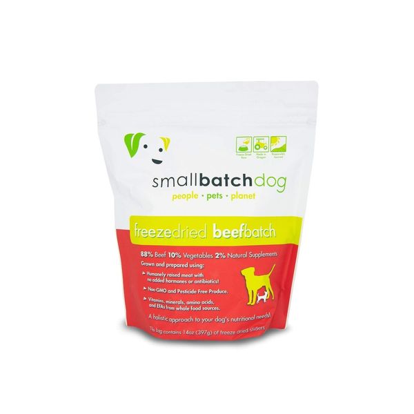 Smallbatch Pets, Beefbatch Sliders Freeze-Dried Dog Food (14 oz) Beef