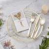 300PCS Plastic Dinnerware Set (50 Guests), Clear Gold Disposable Plates for P...