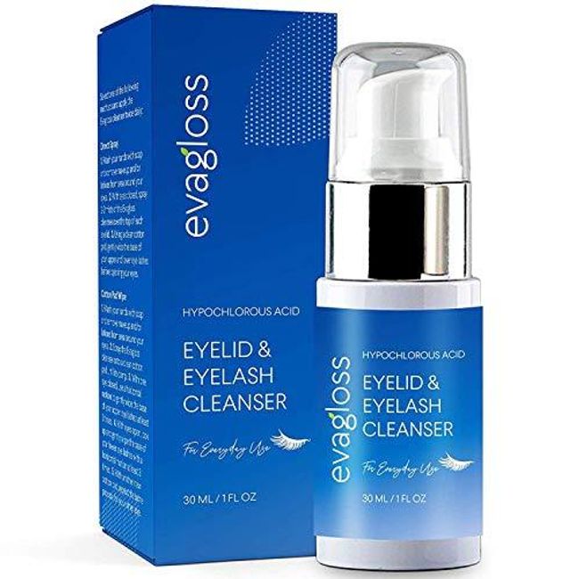 Evagloss Eyelid and Eyelash Cleanser for Eye Irritation and Eyelid Relief, Dry Eyes, 30ml
