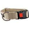 Cotton Web Adjustable Dog Collar with Locking Device 4 Sizes Beige (Large: Neck 16"-23"; Width 1")