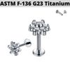 16G IMPLANT TITANIUM INTERNALLY THREADED CZ FLOWER LABRET TRAGUS STUD HELIX RING