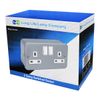2 x 13 Amp Metal Clad Socket 2 Gang Switched Socket Outlet