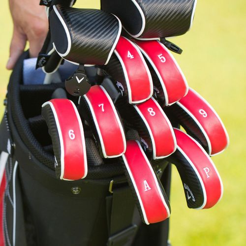 Callaway Golf Iron Covers For Golf Clubs, Standard, 9 Pack,Red/Black