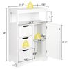 White Bathroom Cabinet Storage Organizer w/3 Drawers Shelf Stuff Display Rack
