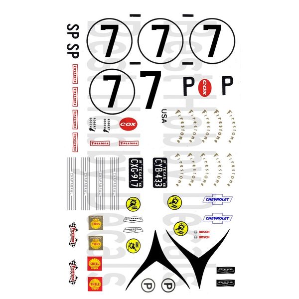 #7 Chaparral Can Am 1/18th Scale Waterslide Decals (version 2)
