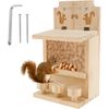 Wooden Squirrel Feeder House - Large, Sturdy, Decorative Squirrel Feeder for Corn and