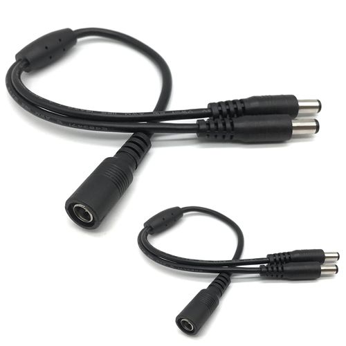 2 Pack 1 Female to 2 Male Cord 5.5mm x 2.1mm,DC Power Splitter Cable for CCTV Security Cameras,Y Splitter Adapter Wire,2 Way Y-Cable