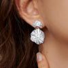 FILMOON Geometric Chunky Dangle Earring (leaf)