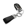 HEMI Logo Black Leather Strap Chrome Metal Key Chain