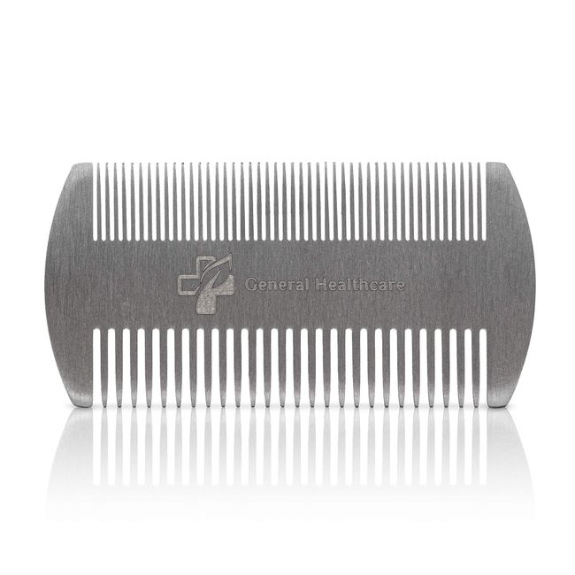 General Healthcare Metal Stainless Steel Hair Comb - Dual Action Lice, Hair, Beard