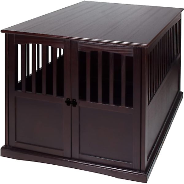 Wooden Extra Large Pet Crate, End Table, Espresso