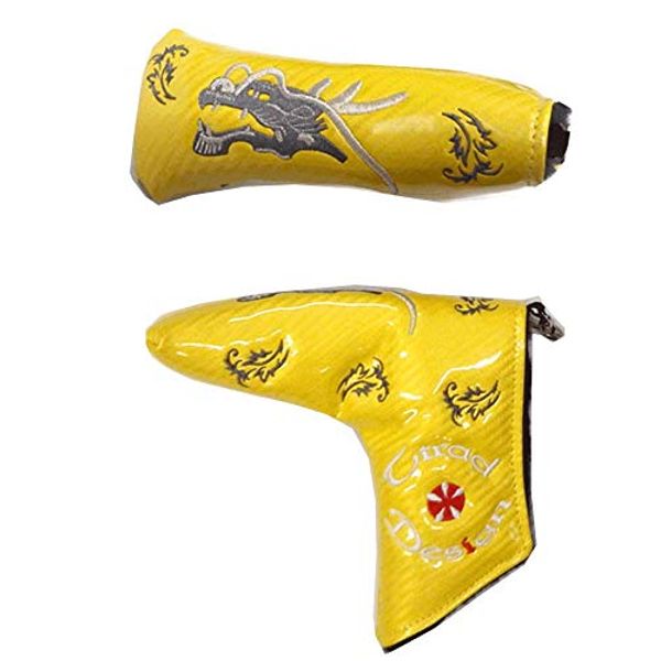 Dragon Dragon Pin Magnetic Golf Putter Cover (Yellow, Blade Type)