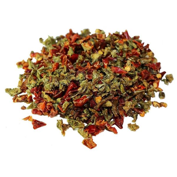 Dehydrated Dried Red and Green Bell Peppers Mix by It's Delish, 1 Lb Bulk Bag | Mixed Bell Pepper Flakes – Chopped & Dried Vegetable Spice Seasoning | Vegan, Kosher