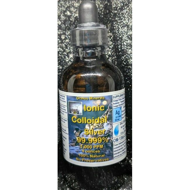 FREE SHIPPING!!! COLLOIDAL SILVER 1000 PPM 4 OZ.- IMMUNE SUPPORT WITH DROPPER