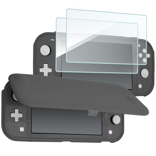 ProCase Switch Light Flip Case [With 2 Glass] Slim Clear Soft TPU Cover Shockproof Protective Cover for Switch Light 2019-Gray