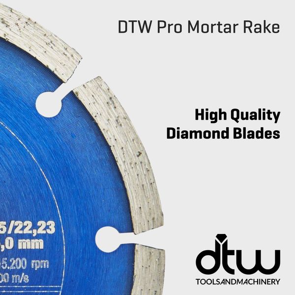 DTW Pro Mortar Rake Diamond Blade - For Removing Mortar & Cleaning Expansion Joints