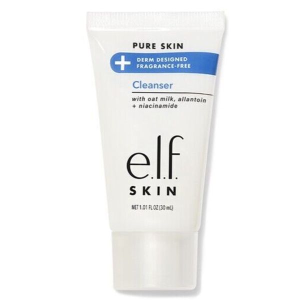 ELF Pure Skin Cleanser 30ml With Oat Milk & Niacinamide, Non-Irritating, Vegan