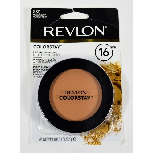 1 Revlon ColorStay Pressed Powder compact 16-hr Shine Free #850 MEDIUM/DEEP nip