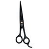 8" Full Black Barber Scissors Razor Sharp + Curved Finger Rests and Rubber Rings