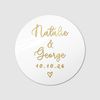 Gold Foil Wedding Monogram Stickers - Clear Envelope Seals Labels - RW34