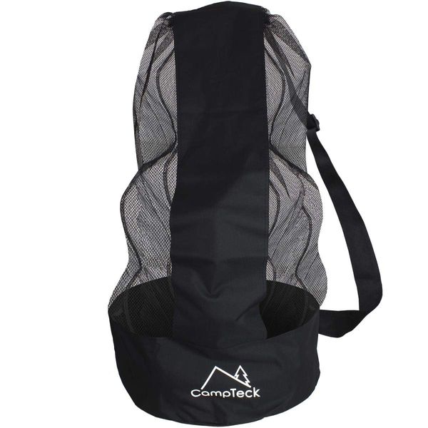 CampTeck U7081 Drawstring Soccer Ball Bag Soccer Ball Net Bag with Shoulder Strap (12-15 balls) - Black