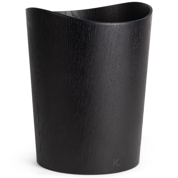Kazai. Echtholz Papierkorb Börje | Holz Mülleimer für Büro, Kinderzimmer, Schlafzimmer u.m. | 9 Liter | Eiche schwarz