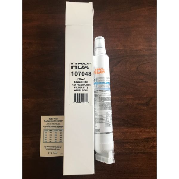 HDX refrigerator replacement filter 107048 replaces Whirlpool FMW-3