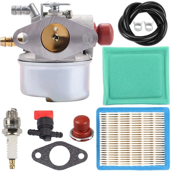 ZAMDOE 640025 Carburetor Kit for Tecumseh OHH60 OHH55 OHH45 OHH50 OHH65 Lawn Mower Engines Replaces 640004 640017 640135A Carb, with 36046 Air Filter Spark Plug Gasket Fuel Line