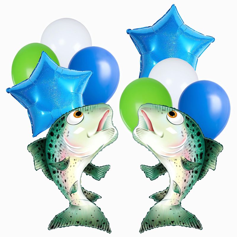 Rainbow Trout Balloon Salmon Balloon Fisherman Fishing Party Supplies ...