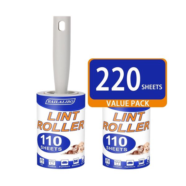 Lint Roller, 220 Sheets Lint Rollers for Pet Hair Extra Sticky, Lint Remover ...