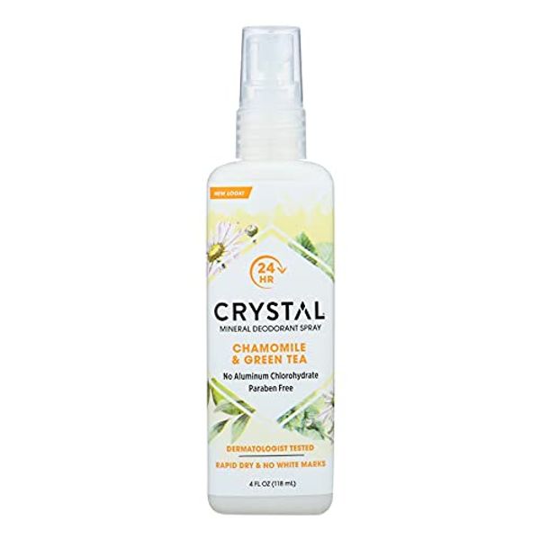 Crystal Essence Mineral Deodorant Spray, Chamomile & Green Tea 4 oz