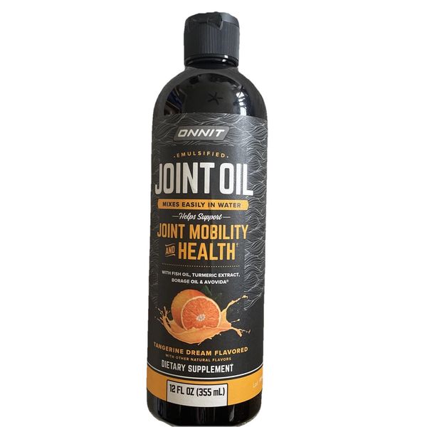 ONNIT Joint Oil for Joint Health & Mobility Support 12 Oz Tangerine EXP 03/25