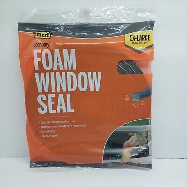 M-D Foam Window Seal GRAY EX-LARGE Gaps 1/2" x 3/4" x 17'  foam tape #02113