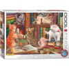 1000 Teile Puzzle - Kätzchen in der Bibliothek