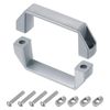 sourcing map 2 Pack Rectangular Pull Handle, 90mm/3.5" Hole Center Aluminium Alloy Door Handle Modern Drawer Pull for Drawer Cabinets Gate Garages, Silver