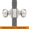 Probrico Brushed Nickel Square Door Knobs, Passage Door Knobs for Hallway&Closets, Interior Door Handles Stainless Steel, Modern Door Knobs with Square Rosette, 2 Pack