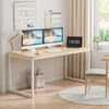 55" Modern Computer Desk Study Workstation Home Office Desk for Bedroom Natural