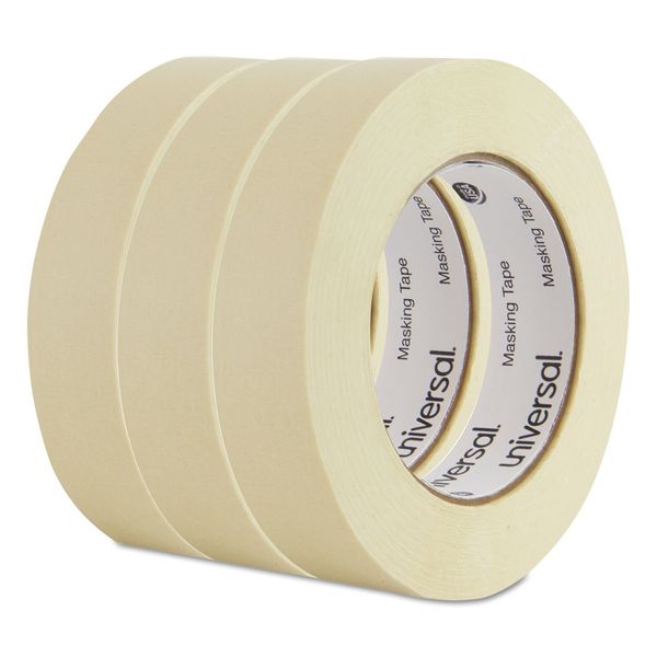 Universal 51301 General Purpose Masking Tape, 24mm x 54.8m, 3-Inch Core, 3/Pack