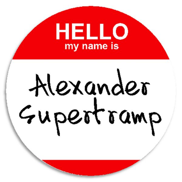 Hello My Name Is Alexander Supertramp - 100 Pack Circle Stickers 3 Inch