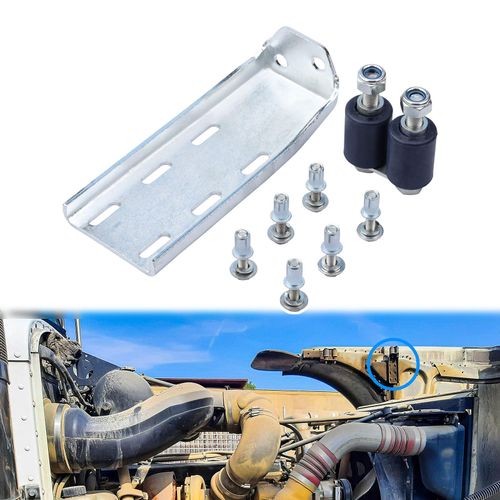13-04387 Upper Roller Bracket Kit with Rollers and Hardware Fit for Peterbilt 379 Replace 13-04391 13-04667 13-04403, Driver or Passenger Either Side