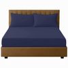 Microfiber Fitted Sheet | Deep Pocket 10 inch (25 cm) Single Fitted Sheet | Elasticated Corner Plain Navy Bedding Shrinkage & Fade Resistant - Bottom Sheet