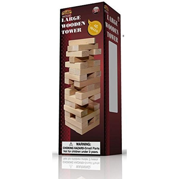 Forever Toys Large Wood Tower Game 48 Pieces