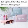 2 Pieces Travel Cosmetic Bag, Small Makeup Bag, Mini Cosmetic Bag, Coin Bag, Cotton Linen Portable Toiletry Bag with Zipper for Travel, Holiday, Daily Life (Blue, Purple)