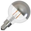 Bulbrite 2.5W LED G16 Filament Half Mirror Bulb, E12 Base, Dimmable 2700K