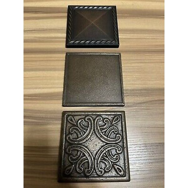 3 BRONZE METAL-STYLE 4X4  l DECORATIVE TILE / Coasters