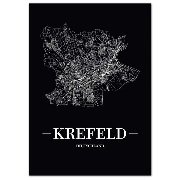 JUNIWORDS Krefeld, Black City Poster, black