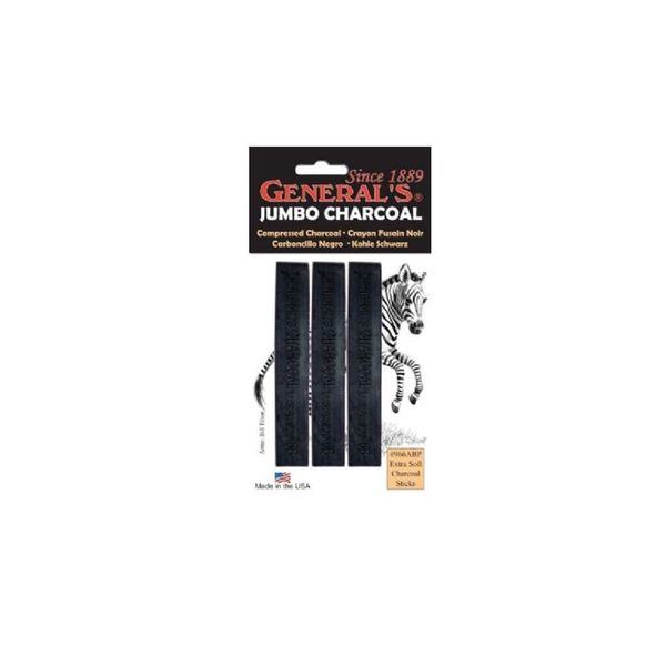 General Pencil's Jumbo Compressed Charcoal 6B Stick (966ABP)